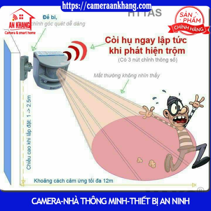 Báo trộm hồng ngoại, ko dây, thông minh, gắn cữa - Hàng chính hãng