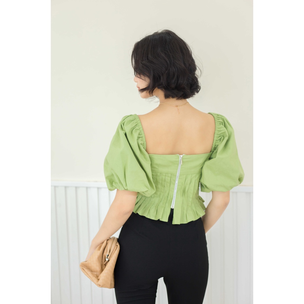 GOÛT DE JUN - Áo Croptop may chiết eo - Miyo Top