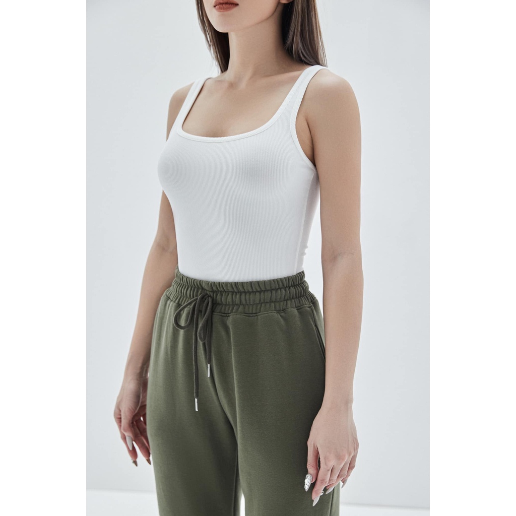 Áo Ba Lỗ Cổ U Viền Nhỏ Dáng Thường Nữ BUSY Thun Gân Chun Co Giãn Ôm Sát BL11T