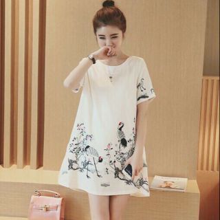 ĐẦM SUÔNG RỘNG HOẠ TIẾT CHIM HẠC