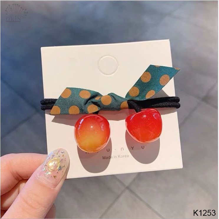 Dây buộc tóc, cột tóc trái cherry siêu HOT thời trang Orin K1253