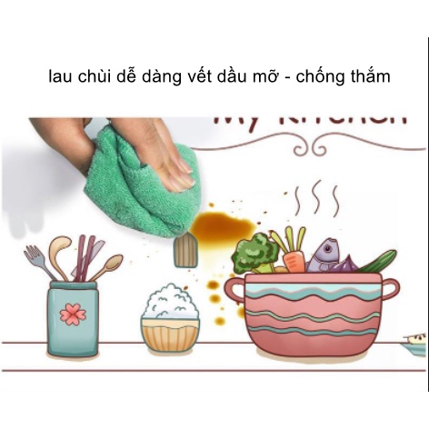 Decal giấy dán bếp trong suốt - họa tiết Nhiều chậu câu xanh mini đáng yêu ( 60x90cm )