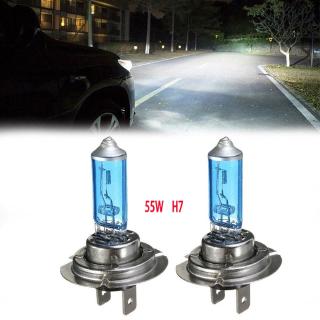 Set 2 Bóng Đèn Pha Halogen H7 55w 12v 6000k Ánh Sáng Trắng Dành Cho Ô Tô