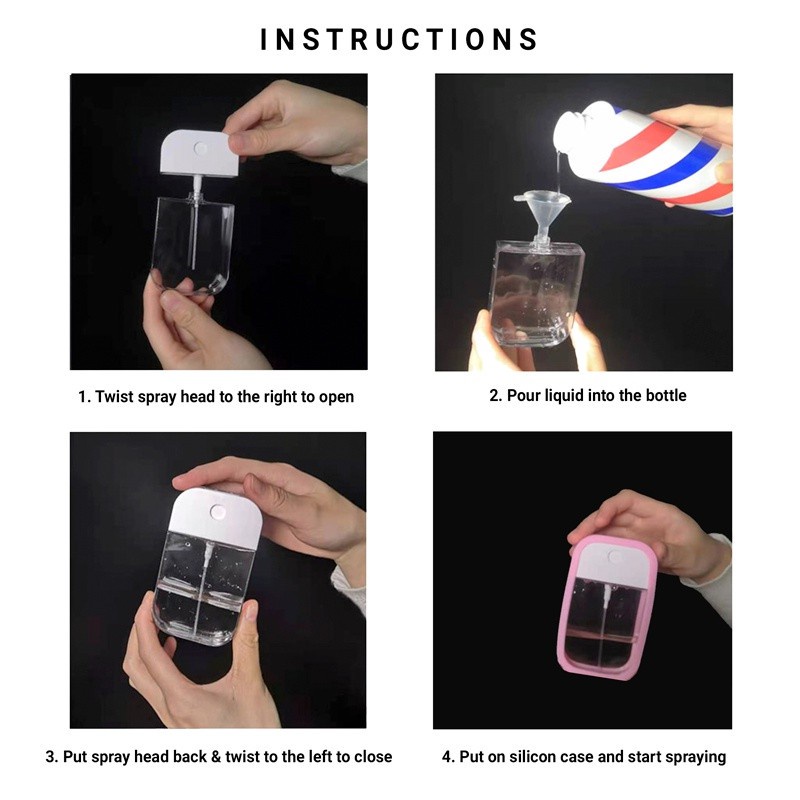 bình xịt nhựa đựng phun sương Chai xịt rỗng 45ml dạng tấm thẻ có thể tái sử dụng dùng để đựng nước hoa/cồn