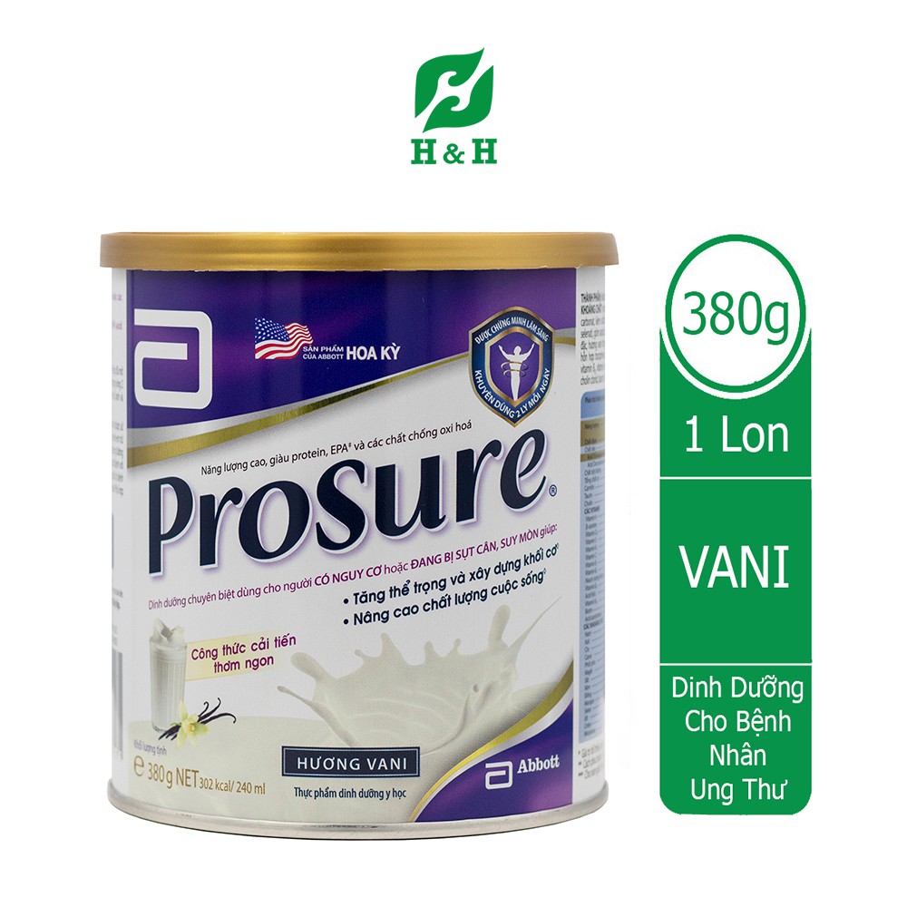 Sữa bột Prosure Vanilla dinh dưỡng vàng cho bệnh nhân ung thư - 380g