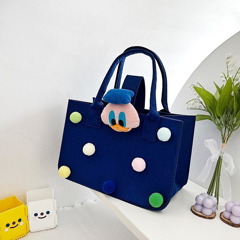 Túi tote IELGY dáng vuông vải nỉ hoạt hình cho nữ