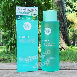 NƯỚC HOA HỒNG KẾT HỢP TINH CHẤT DƯỠNG DA 2IN1 FRESH ALOE VERA TONER &amp; ESSENCE ALOEHA CATHY DOLL 300ML CHÍNH HÃNG - 7536