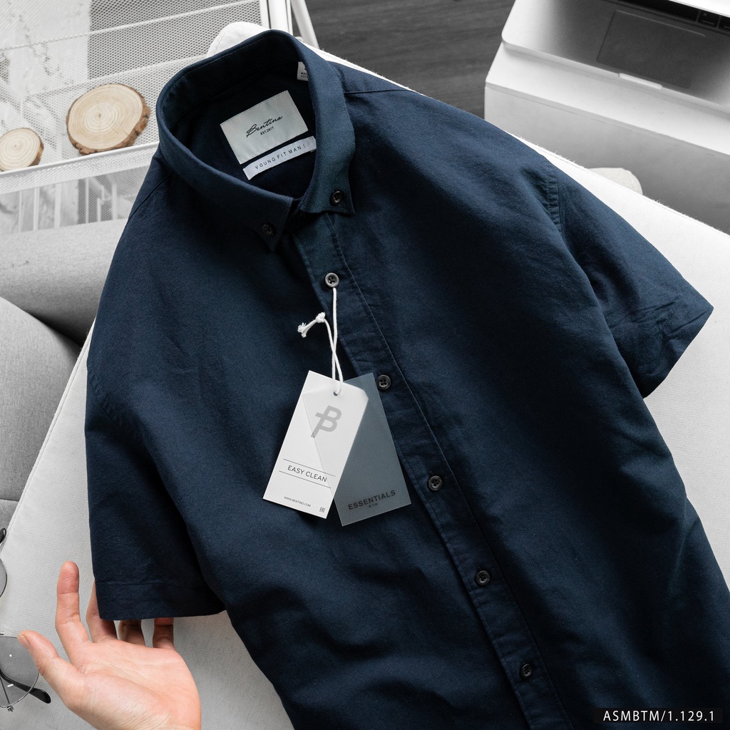 áo sơ mi nam, áo denim cộc tay chất vải offox cao cấp dày dặn, form đứng, thanh lịch, dễ phối đồ 1291