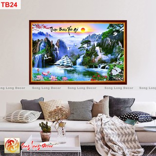 TRANH THUẬN BUỒM XUÔI GIÓ - TRANH DÁN TƯỜNG 3D HÌNH THUYỀN BUỒM