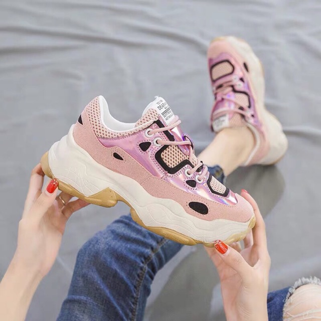 Giày thể thao nữ đế ghồ siêu nhẹ, lưới thoáng chân. | BigBuy360 - bigbuy360.vn