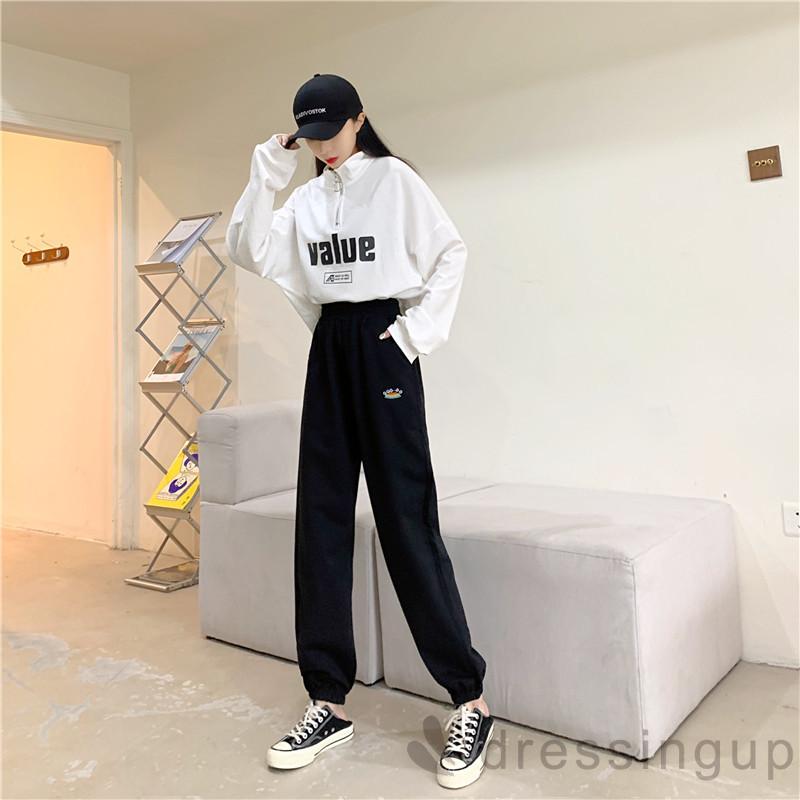 Quần dài lưng cao phong cách thể thao năng động cho nữ