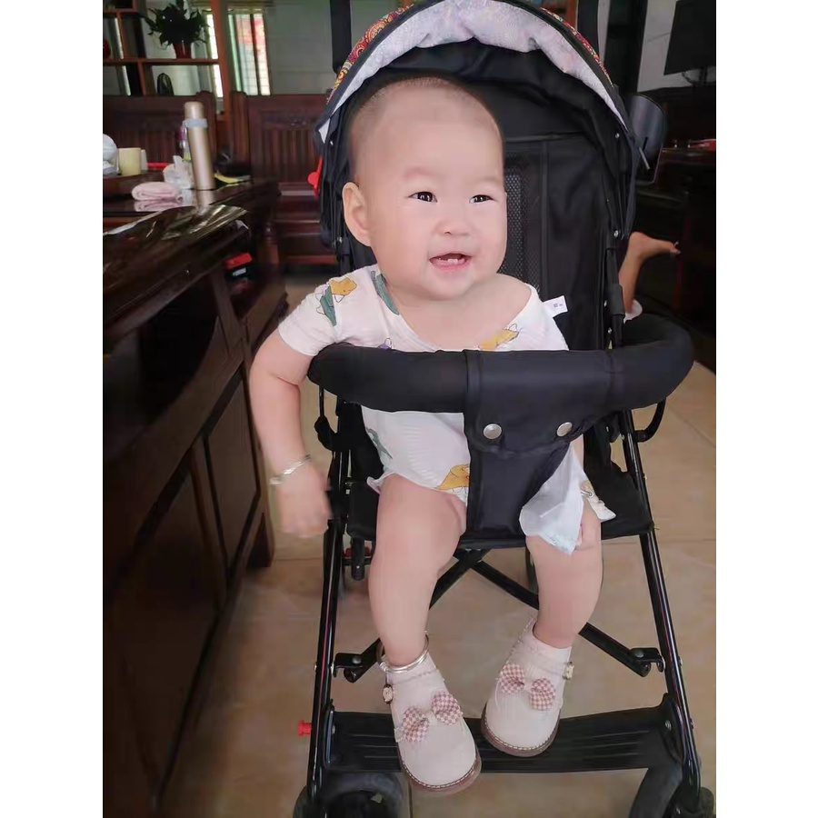Giày búp bê, Giày tập đi bé gái quai dán chất da PU siêu mềm đế cao su chống trơn trượt gắn nơ caro xinh xắn 020