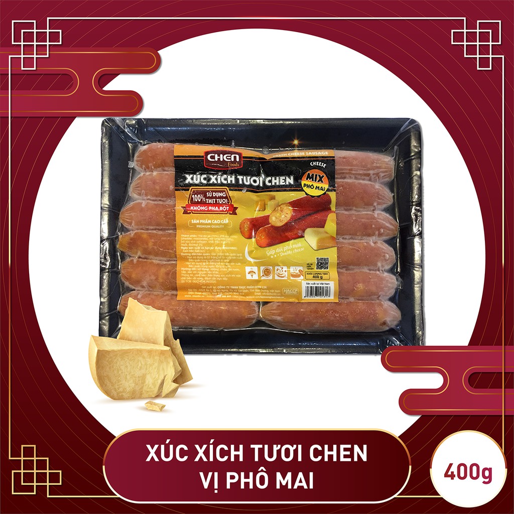 XÚC XÍCH TƯƠI CHEN VỊ PHÔ MAI
