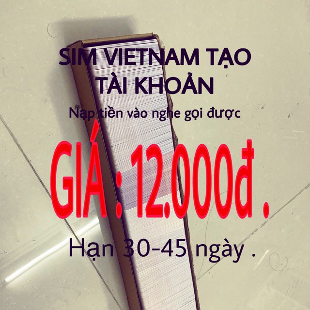 Sim Vietnam tạo tài khoản