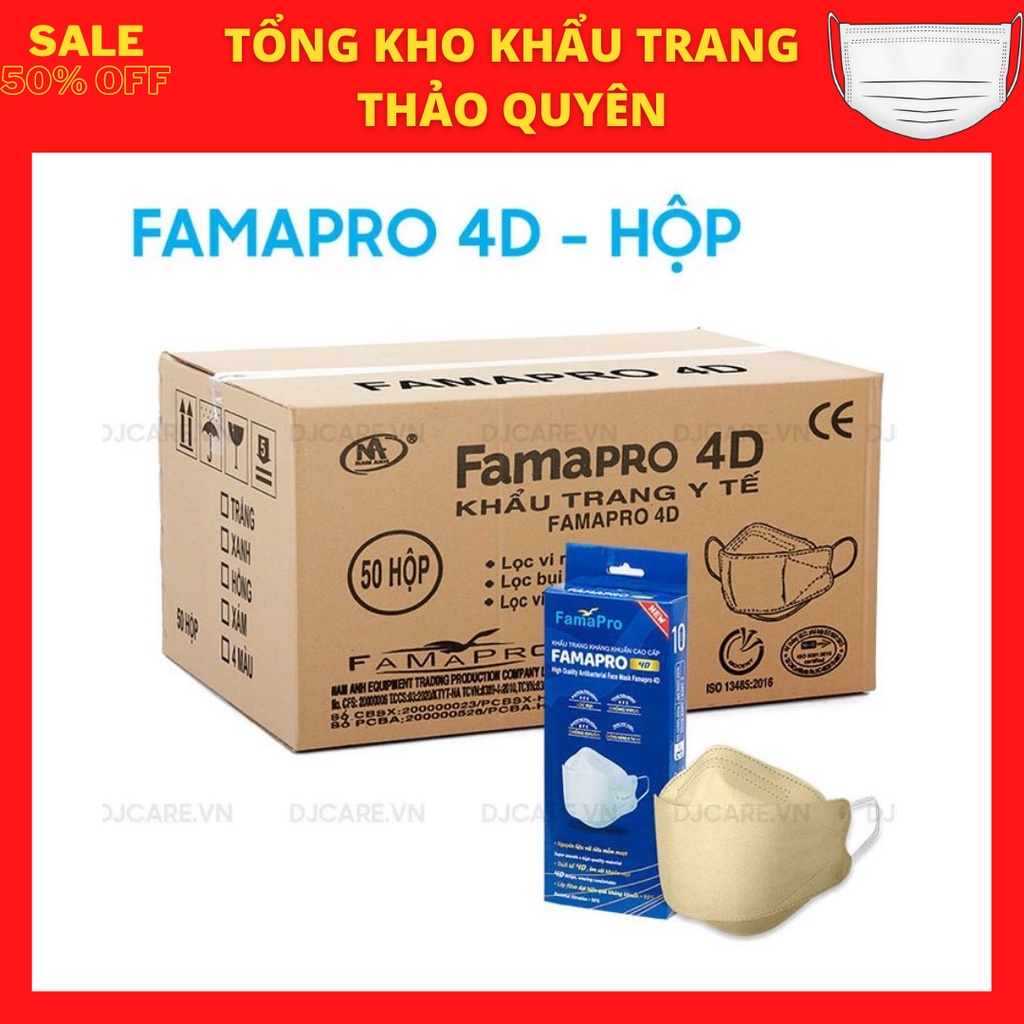 Khẩu trang y tế cao cấp kháng khuẩn KF94 Famapro 4D Nam Anh đủ màu