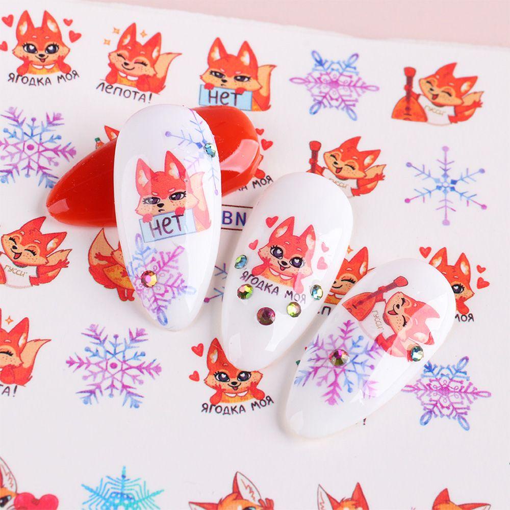 Bộ 12 Hình Dán Móng Tay Hình Động Vật Chim Cánh Cụt Mùa Đông