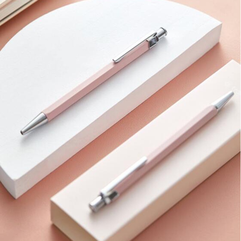 1 Bộ Bút Bi Có Thể Thu Gọn Ngòi 0 5mm Màu Xanh Lá / Hồng / Xanh Lá / Xanh Dương Dùng