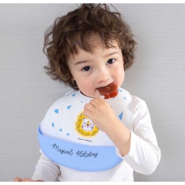 Yếm Ăn Dặm Có Máng- Silicon