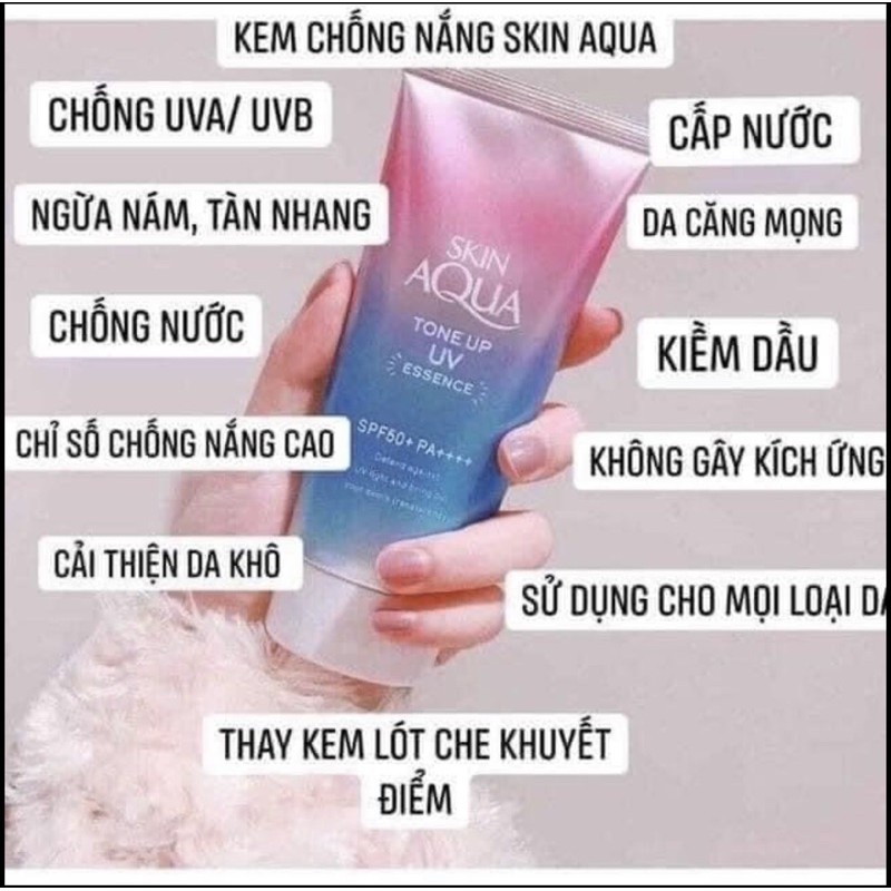 KEM CHỐNG NẮNG NÂNG TONE AQUASKIN MẪU MỚI 2020