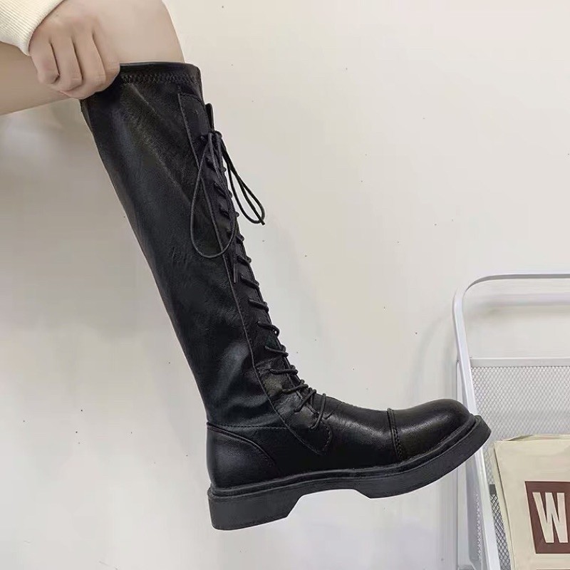 (Sẵn 36 38 39)🔥Boots đùi nữ đan dây cao ôm chân sang chảnh - 2 ảnh thật cuối | BigBuy360 - bigbuy360.vn