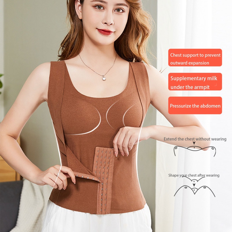 Brroa Áo Lót Nhung Không Tay Giữ Ấm Mùa Đông Có Móc Cài Phía Trước Cho Nữ