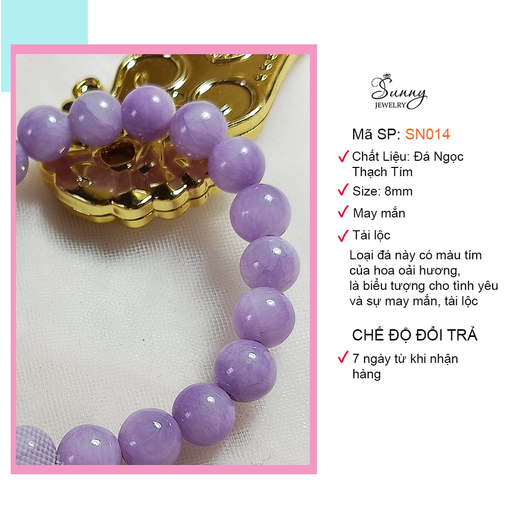 Vòng phong thủy may mắn tự nhiên thời trang đẹp màu tím hợp mệnh hỏa mệnh thổ SUNNY JEWELRY