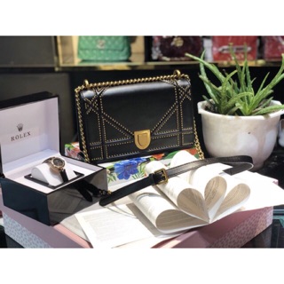 Túi Dior nạm đinh full box