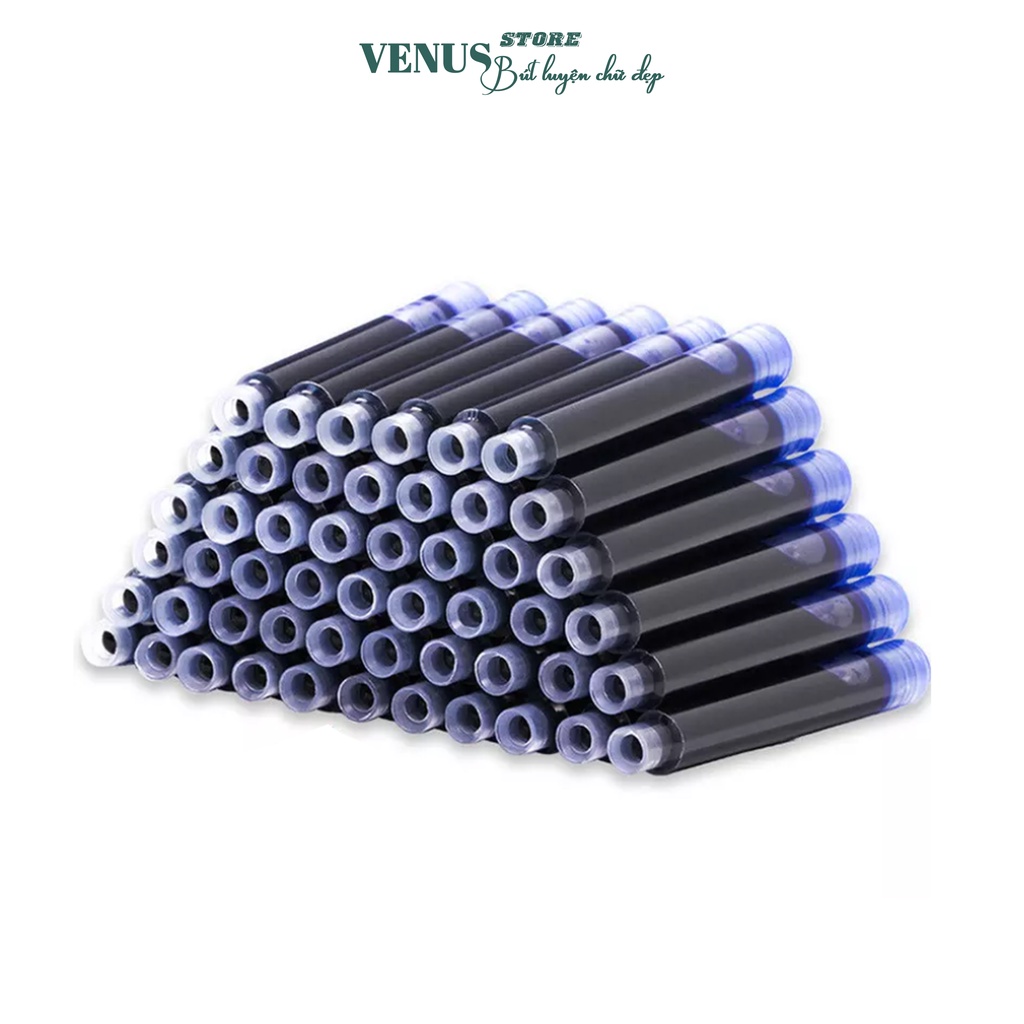 Vỉ mực ống cỡ 2,6mm-3.4mm 10 ốngsd cho bút máy, bút mài,bút luyện chữ đẹp,bút mài thầy ánh