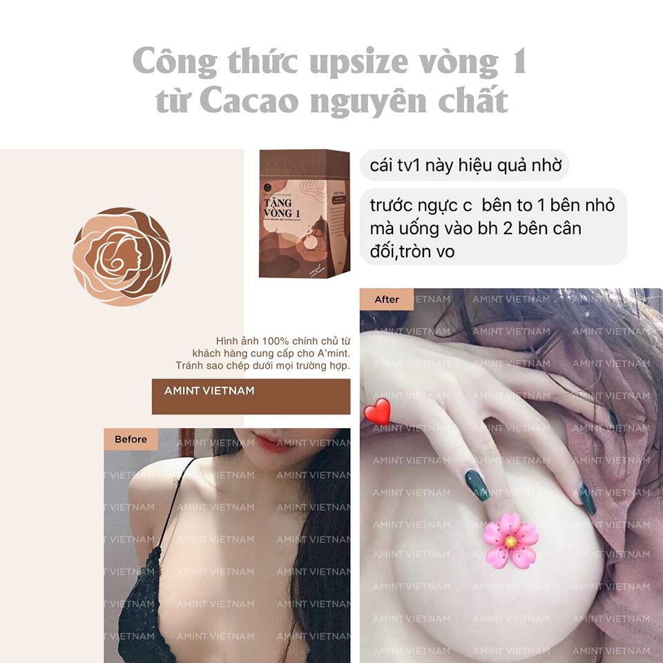 Mầm đậu nành tăng vòng 1, nở ngực vị Cacao hỗ trợ bài massage bấm huyệt vòng 1 A'mint | Amint | BigBuy360 - bigbuy360.vn