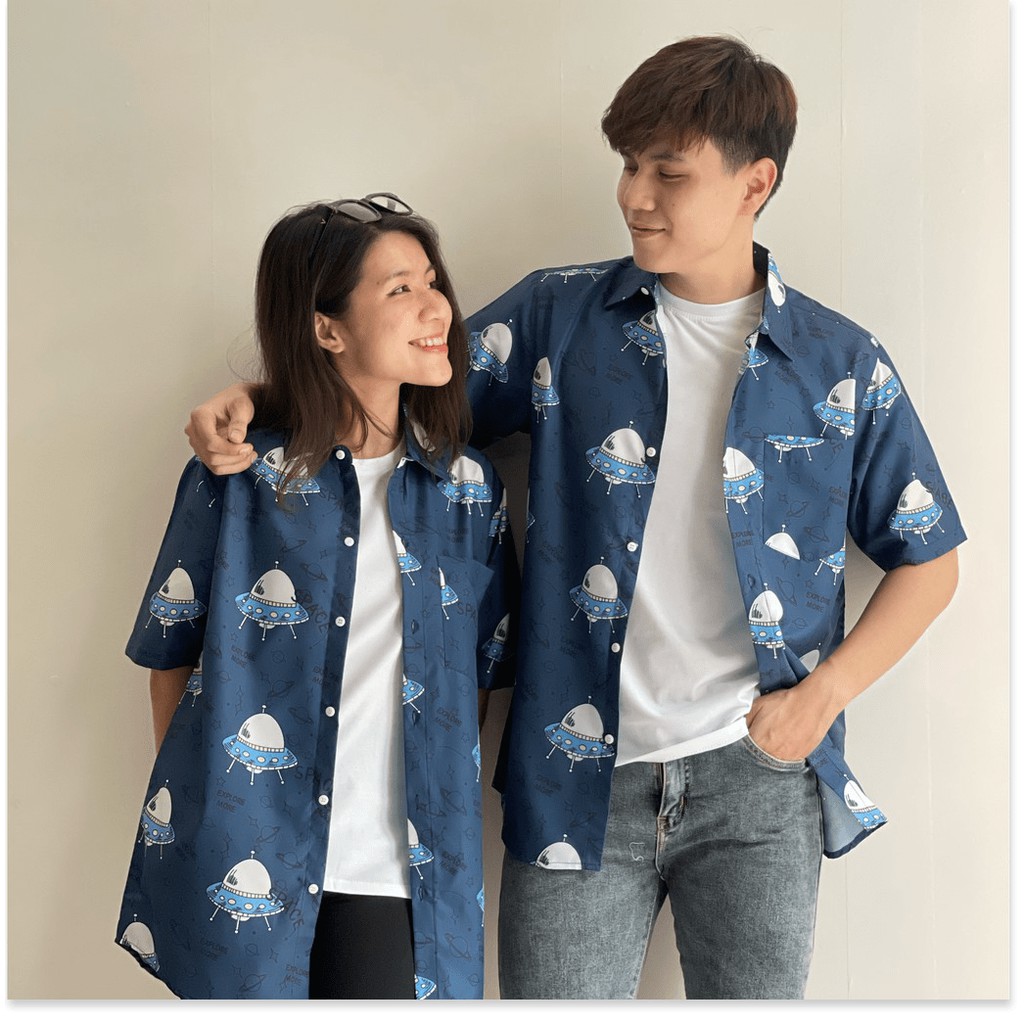 ÁO SƠ MI NAM NỮ,THIẾT KẾ HỌA TIẾT SIÊU NGẦU,CHẤT LIỆU VÃI THOÁNG MÁT  THỜI TRANG KME.STORE