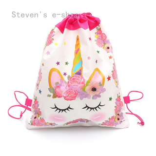 Túi Dây Rút Không Dệt In Hình Kỳ Lân Hoạt Hình 3D Đa Năng