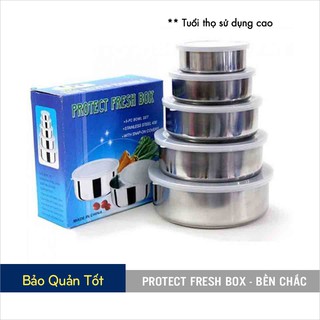 Bộ 5 thố inox có nắp đậy (10cm, 12cm, 14cm, 16cm và 18cm)