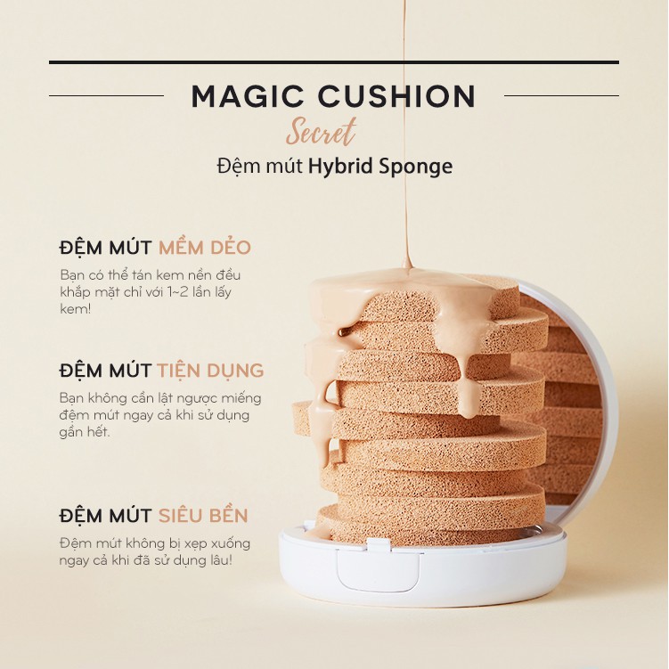 Phấn Nước Che Khuyết Điểm Hoàn Hảo Missha Magic Cushion Cover Lasting SPF50+/PA+++ 15g ( hồng nhạt )