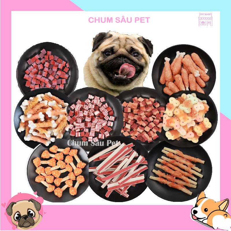 Bánh thưởng cho chó (Nhiều vị) 100gr/túi Đồ ăn cho chó mèo thú cưng