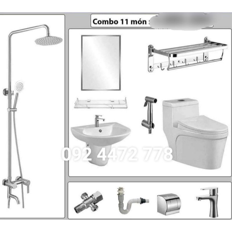 Combo phòng tắm, Trọn bộ thiết bị vệ sinh toilet Khuyến mãi giá rẻ tại Tphcm