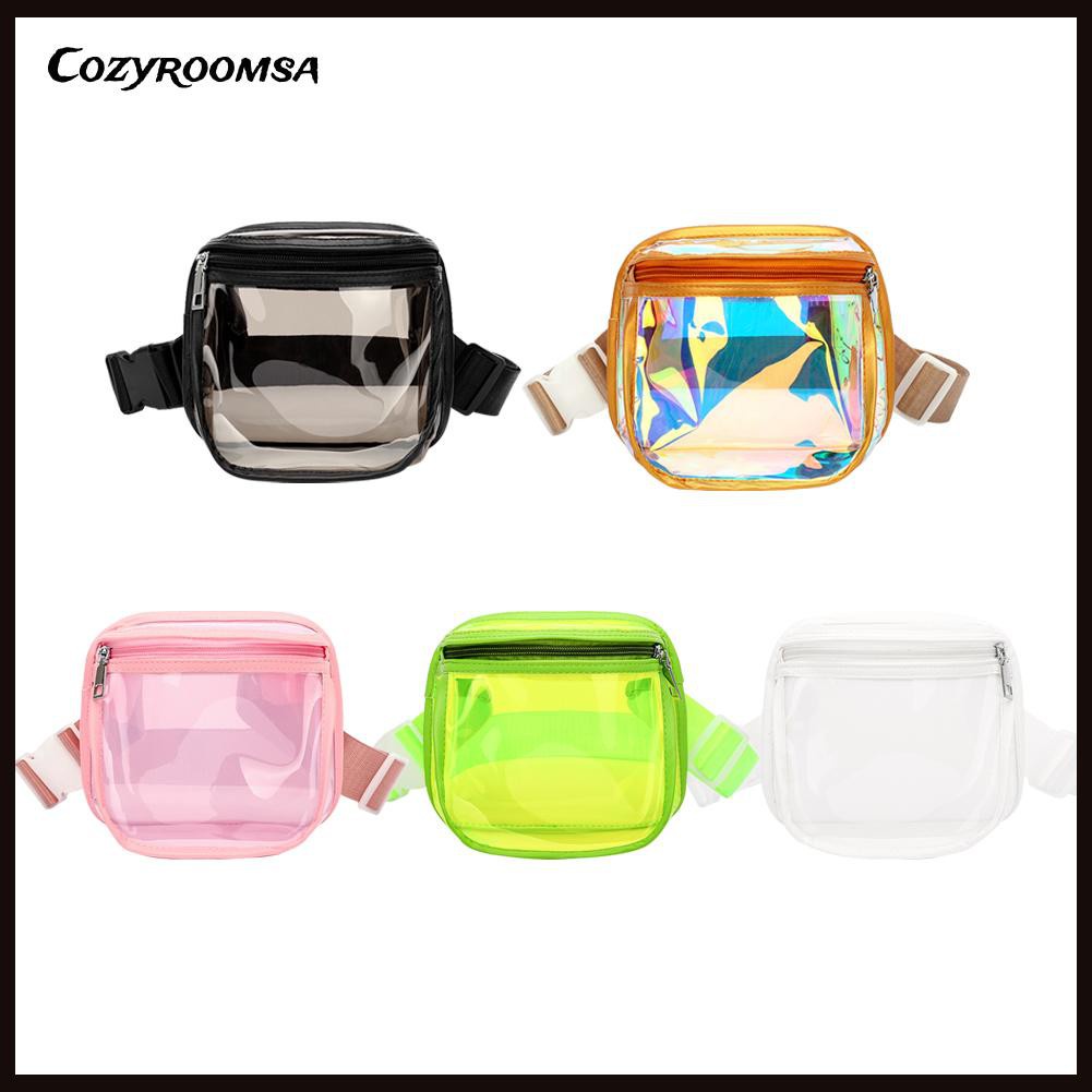 Chest Waist Belt Bag Women PVC Transparent Fanny Packs Sport Phone Pouch