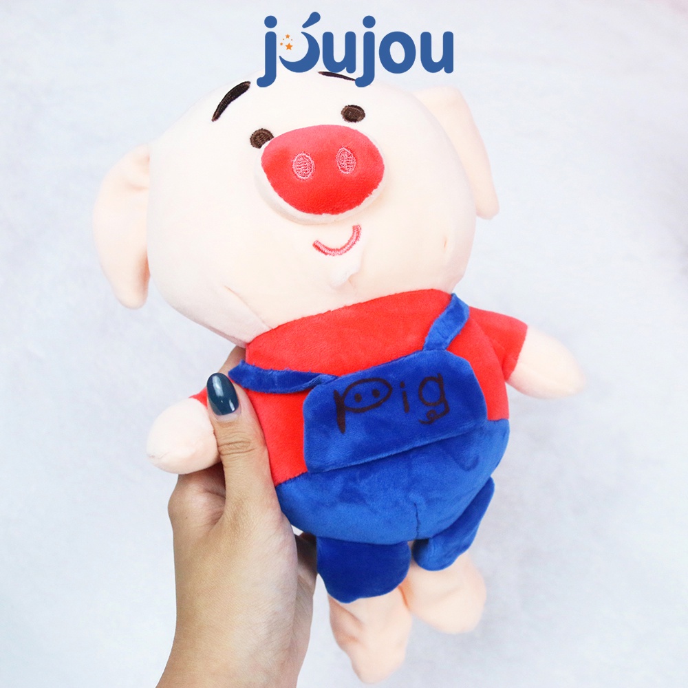 Gấu bông hình thú lợn bông yếm cute size 30cm cao cấp JouJou mềm mịn dễ thương cho bé