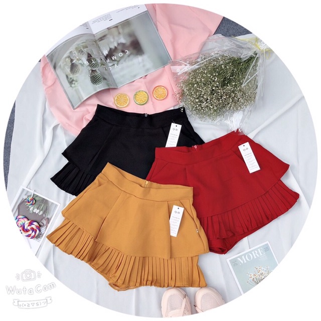 chân váy hai tầng dập ly, vải tuyết mưa | BigBuy360 - bigbuy360.vn