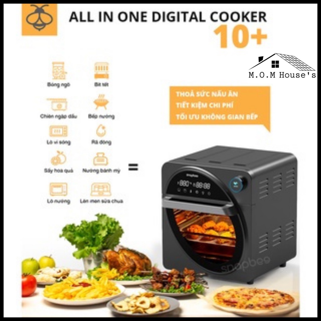Nồi chiên không dầu SnapBee QUEEN RF15 - 16 Chức Năng - Dung Tích 15L - Công Suất thực 1700W - Thương Hiệu Mỹ