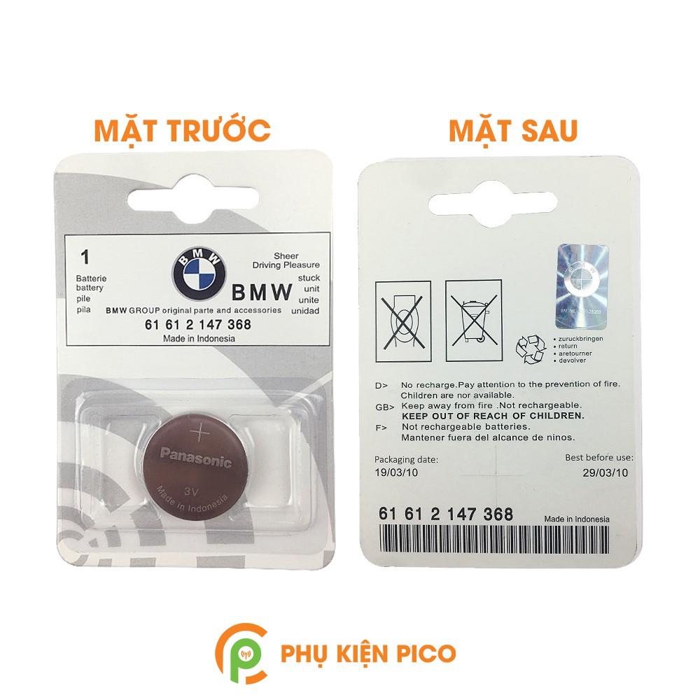 Pin chìa khóa ô tô BMW 3 Series, 5 Series, 7 Series, X1, X3, X5, X6 chính hãng BMW sản xuất tại Indonesia 3V