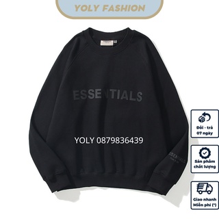 Áo sweater nỉ bông tay bồng, Áo sweater ESSENTIALS phong cách Hàn Quốc