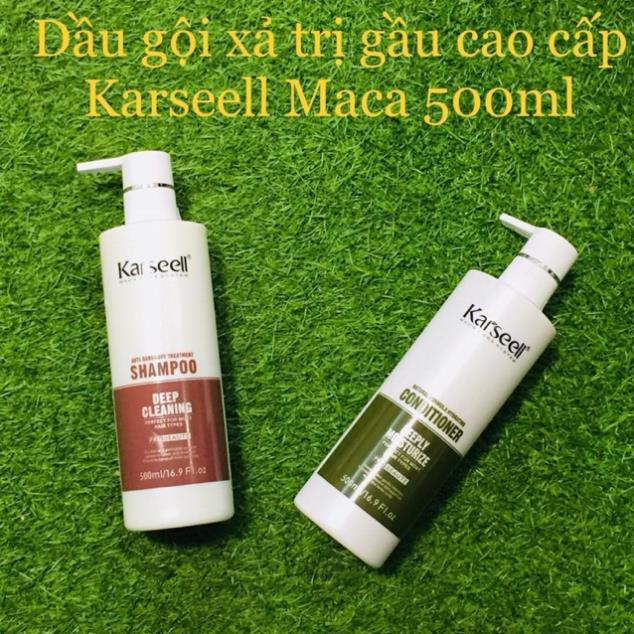 rẻ vô địch [Chính hãng] [Siêu rẻ] Cặp dầu gội xả làm sạch gầu ngứa Karseell Maca 500ml