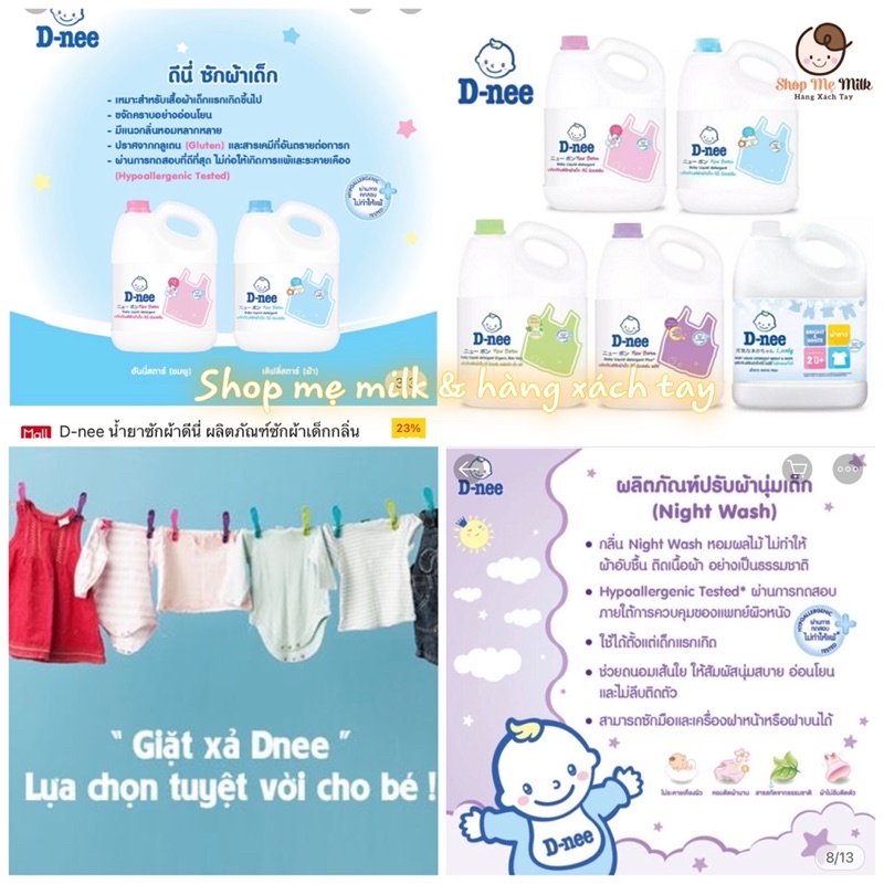 Nước giặt xả Dnee Thái Lan 3 lít chính hãng kèm tem phụ ĐT🌸👶🏻 🎁