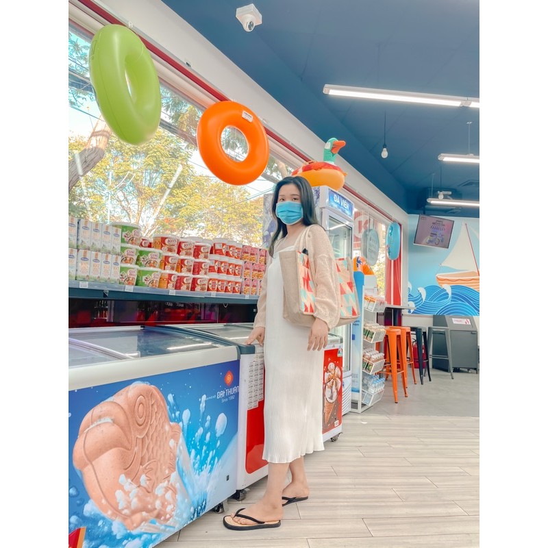 [ 7 màu ] Đầm hai dây xếp li cột lưng, chất đẹp | BigBuy360 - bigbuy360.vn