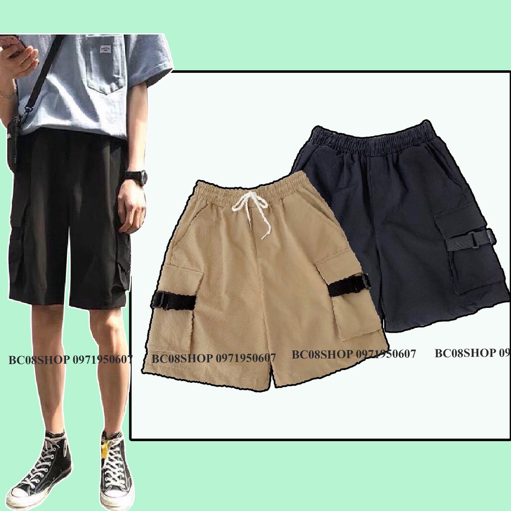 Quần Short Ngố Unisex chất vải kaki 2 màu Đen Be BC079 | BigBuy360 - bigbuy360.vn