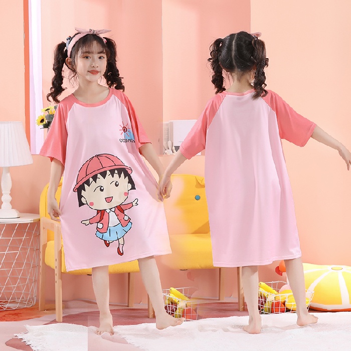 Bộ Đồ Ngủ Tay Ngắn In Họa Tiết Hoạt Hình Cocoons Và Vị Trí Dành Cho Bé Gái