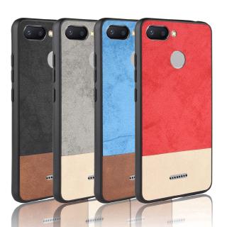Xiaomi Redmi 6 Pro Hybrid PU Leather+Denim Fabric Case Cover Fabric Phone Protective Back Case