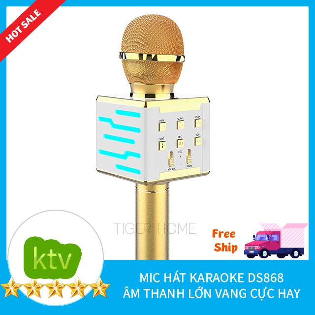 Mic Karaoke KTV  DS858 - DS868 - DS 878 Bluetooth 5.0 Kết nối, tv, mtb,đt,,.....Có đầu ra 3.5 loa âm ly, tai nghe.