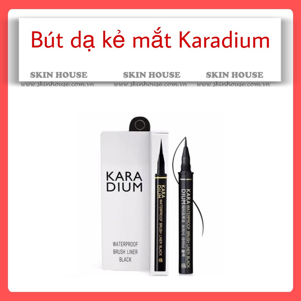 Sẵn - Bút Dạ Kẻ Mắt Karadium Waterproof Brush Liner Black - Skinhouse 0986136861