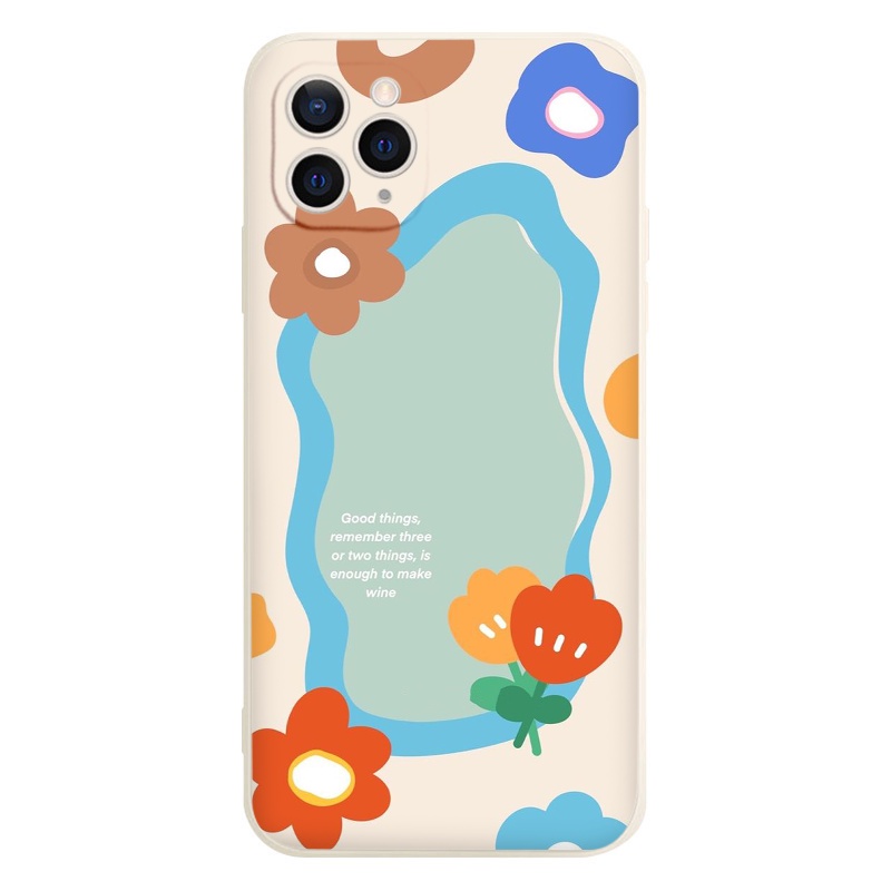 Ốp iphone - Ốp lưng iphone cạnh vuông Hoa Good things dành cho ip 6 đến 14promax - ng252